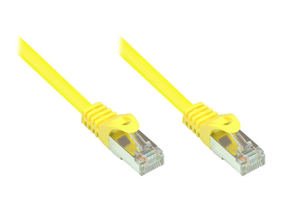 RNS® Patchkabel mit Rastnasenschutz, Cat. 5e, SF/UTP, PVC, 100MHz, gelb, 3m, Good Connections®