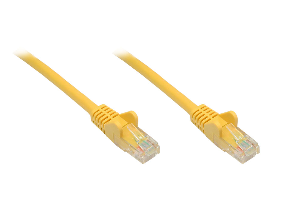 Patchkabel, Cat. 6, U/UTP, gelb, 0,25m, Good Connections®