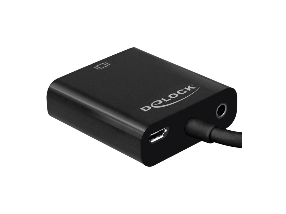Adapter HDMI micro Stecker D an VGA Buchse mit Audio, schwarz, Delock® [65558]