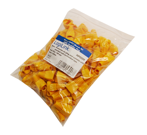 LogiLink® Modulare Knickschutzhülle 100 Stück gelb [MP0009]