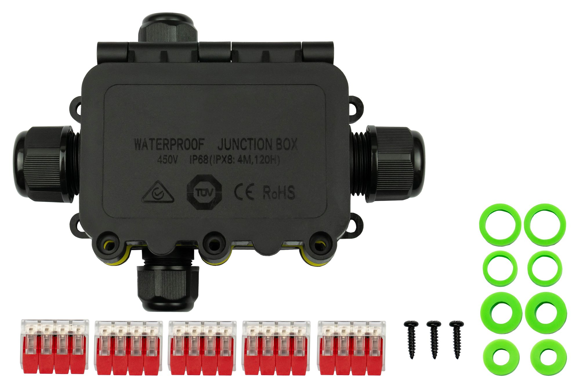 kabelmeister® Abzweigdose, 4 Wege, werkzeuglos, IP68