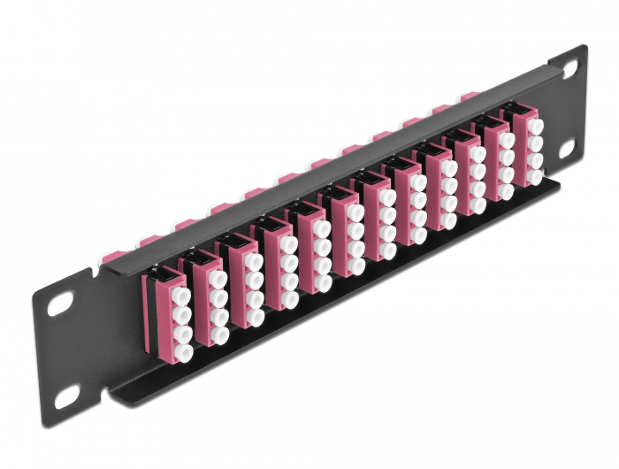 10" LWL Patchpanel 12 Port LC Quad violett 1 HE schwarz, Delock® [66780]
