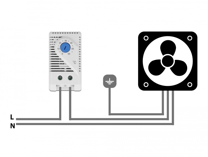 Thermostat mit Öffner-Kontakt für Hutschiene, Delock® [66823]