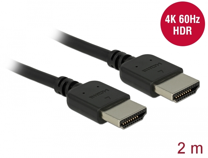 Premium HDMI Kabel 4K 60 Hz, schwarz, 2 m, Delock® [85217]
