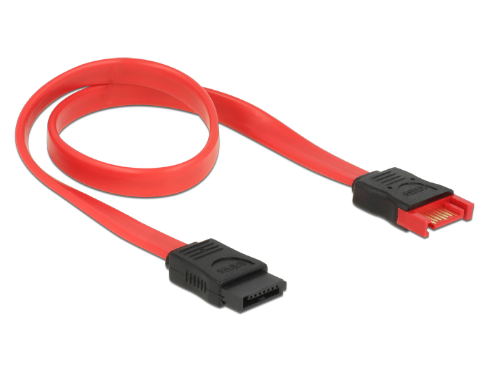 Verlängerungskabel SATA 6 Gb/s Stecker an SATA Buchse 30 cm rot, Delock® [83953]
