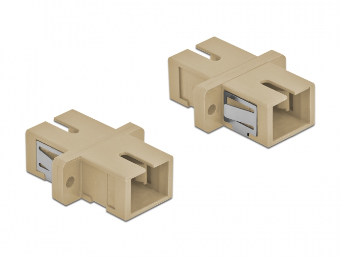 LWL Kupplung SC Simplex Buchse zu SC Simplex Buchse Multimode 4 Stück beige, Delock® [85993]