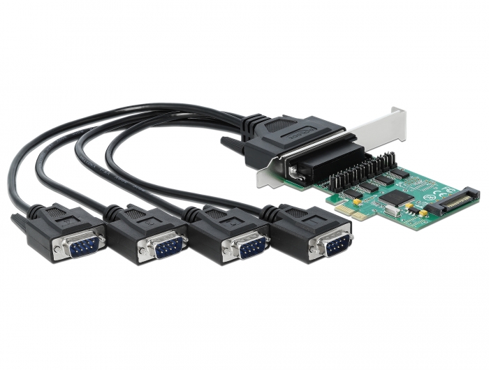 PCI Express Karte an 4 x Seriell RS-232 mit Spannungsversorgung, Delock® [89938]