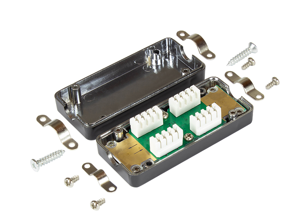 Anschluss-/Verbindungsbox Cat. 6A / Cat. 7, LSA, geschirmt, metallisiertes Gehäuse, Good Connections®