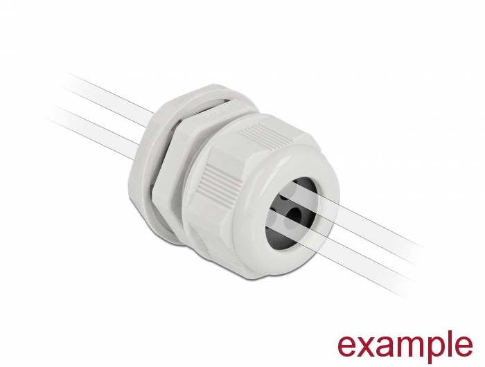 Kabelverschraubung PG9 für Rundkabel mit drei Kabeleinführungen grau 2 Stück, Delock® [60374]