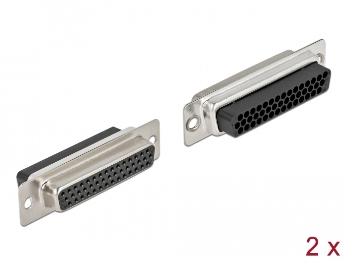 D-Sub HD 44 Pin Crimp Buchse, Metall, 2 Stück, Delock® [66725]