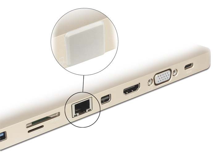 Staubschutz für RJ45 Buchse, ohne Griff, 10 Stück, weiß, Delock® [64019]