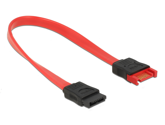 Verlängerungskabel SATA 6 Gb/s Stecker an SATA Buchse 20 cm rot, Delock® [83952]