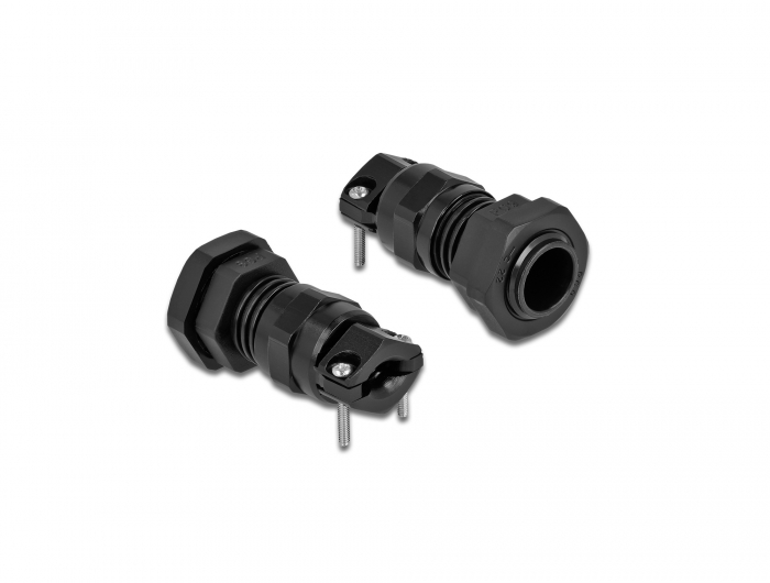 Kabelverschraubung PG9 mit Zugentlastung und Biegeschutz schwarz, Delock® [60351]