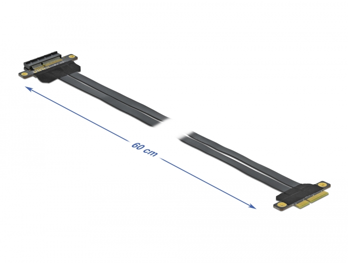 Riser Karte PCI Express x4 zu x4 mit flexiblem Kabel 60 cm, Delock® [85769]