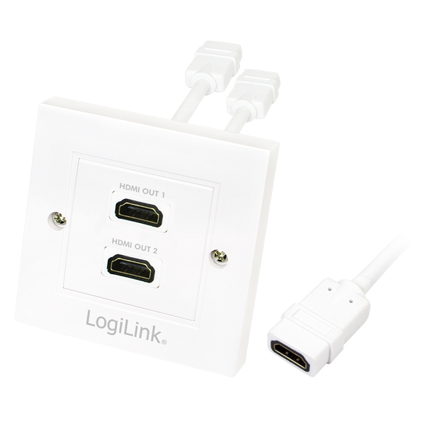 HDMI Wanddose mit 2x HDMI Buchse, LogiLink® [AH0015]