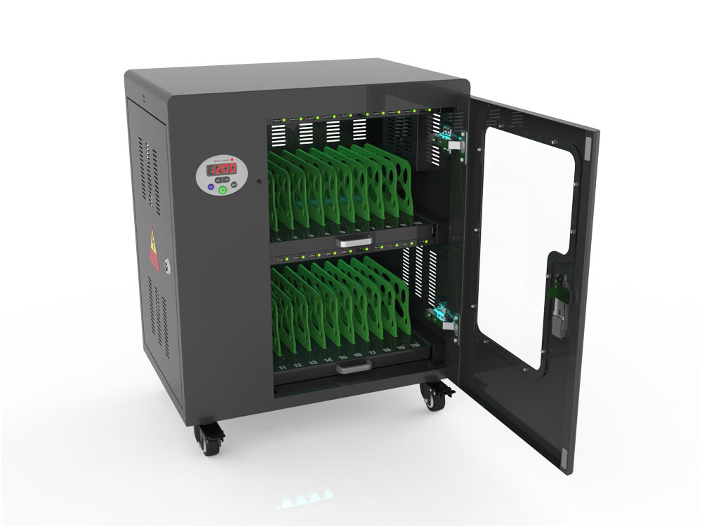 Good Connections® ANTARES T20S Tablet-Ladewagen, UV-C Desinfektion, Sync-Funktion, schwarz