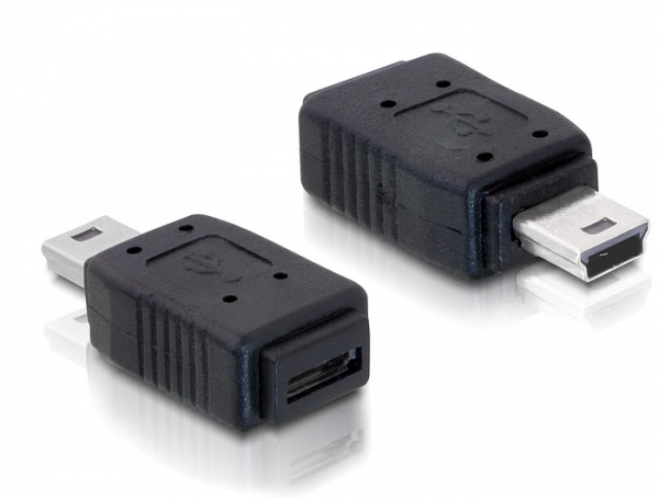 Adapter USB micro A+B Buchse an mini USB 5pin Stecker, Delock® [65155]