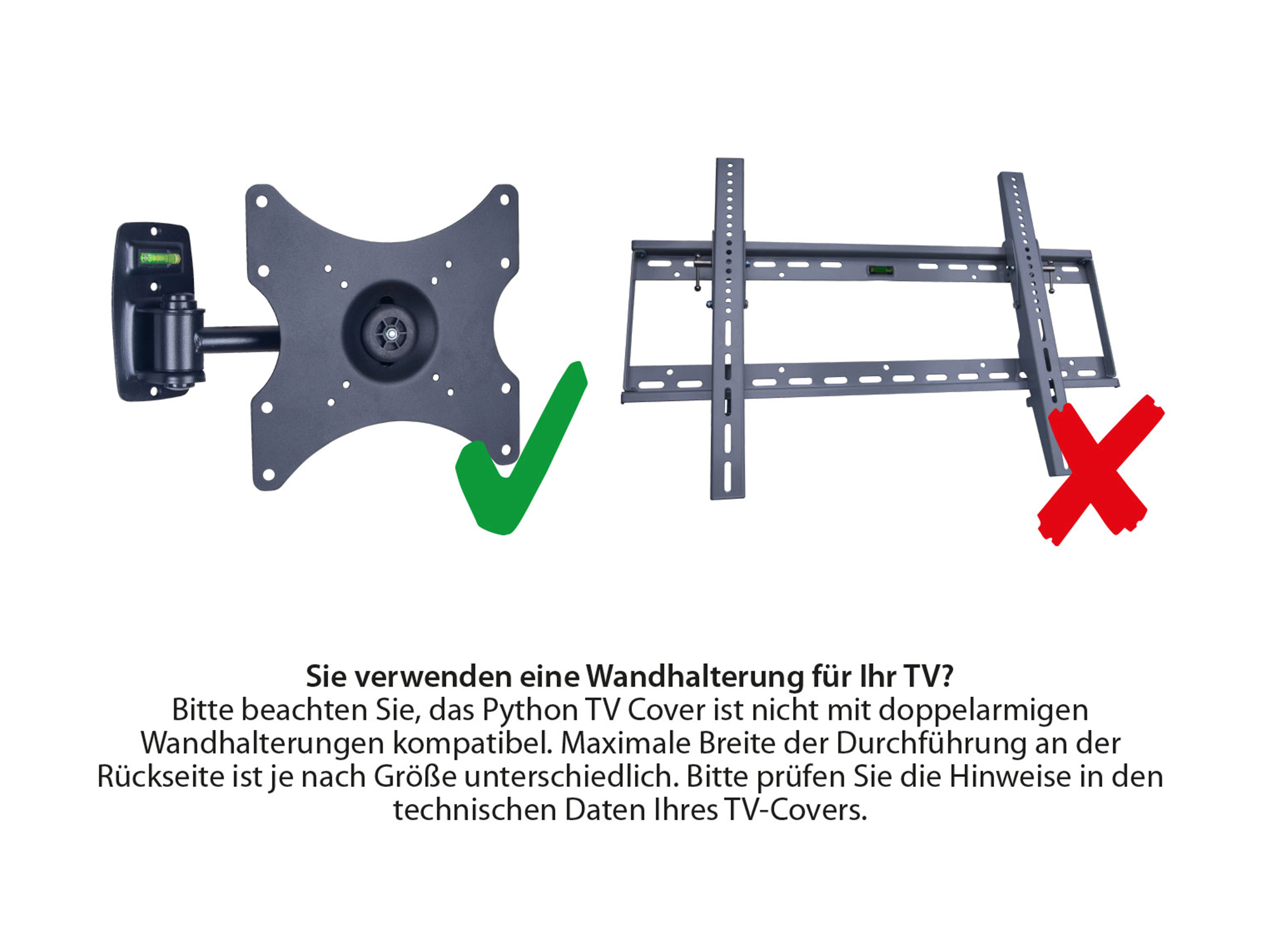 Python® Series TV-Cover Indoor/Outdoor – wetterfester Universalschutz für Ihr TV oder Monitor, 140x89 cm, 58“ bis 60“