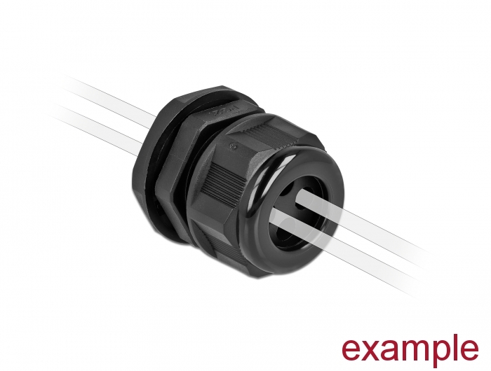 Kabelverschraubung PG9 für Rundkabel mit vier Kabeleinführungen schwarz 2 Stück, Delock® [60379]