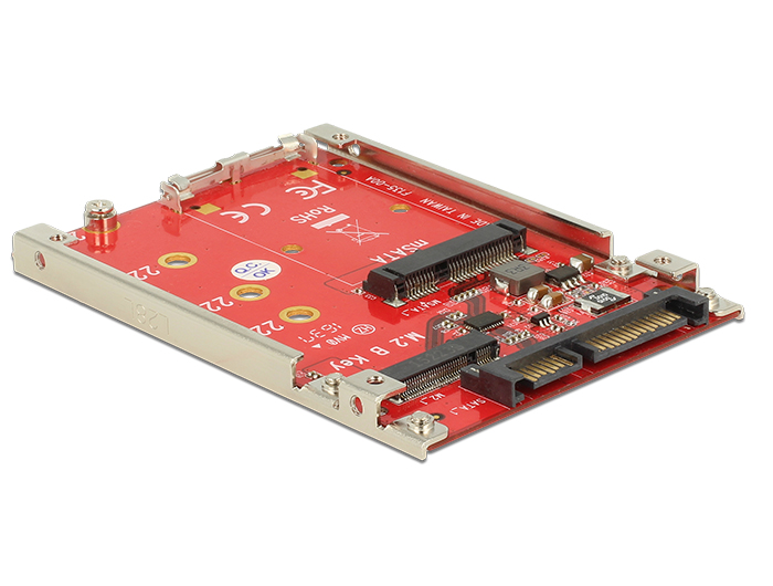 2.5" Konverter SATA 22 Pin an M.2 / mSATA mit Rahmen 7 mm, Delock® [62859]