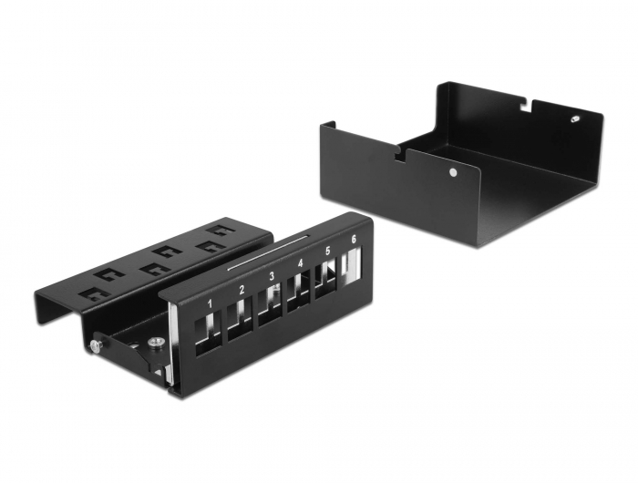 Keystone Patchpanel 6 Port schwarz, Delock® [43411]