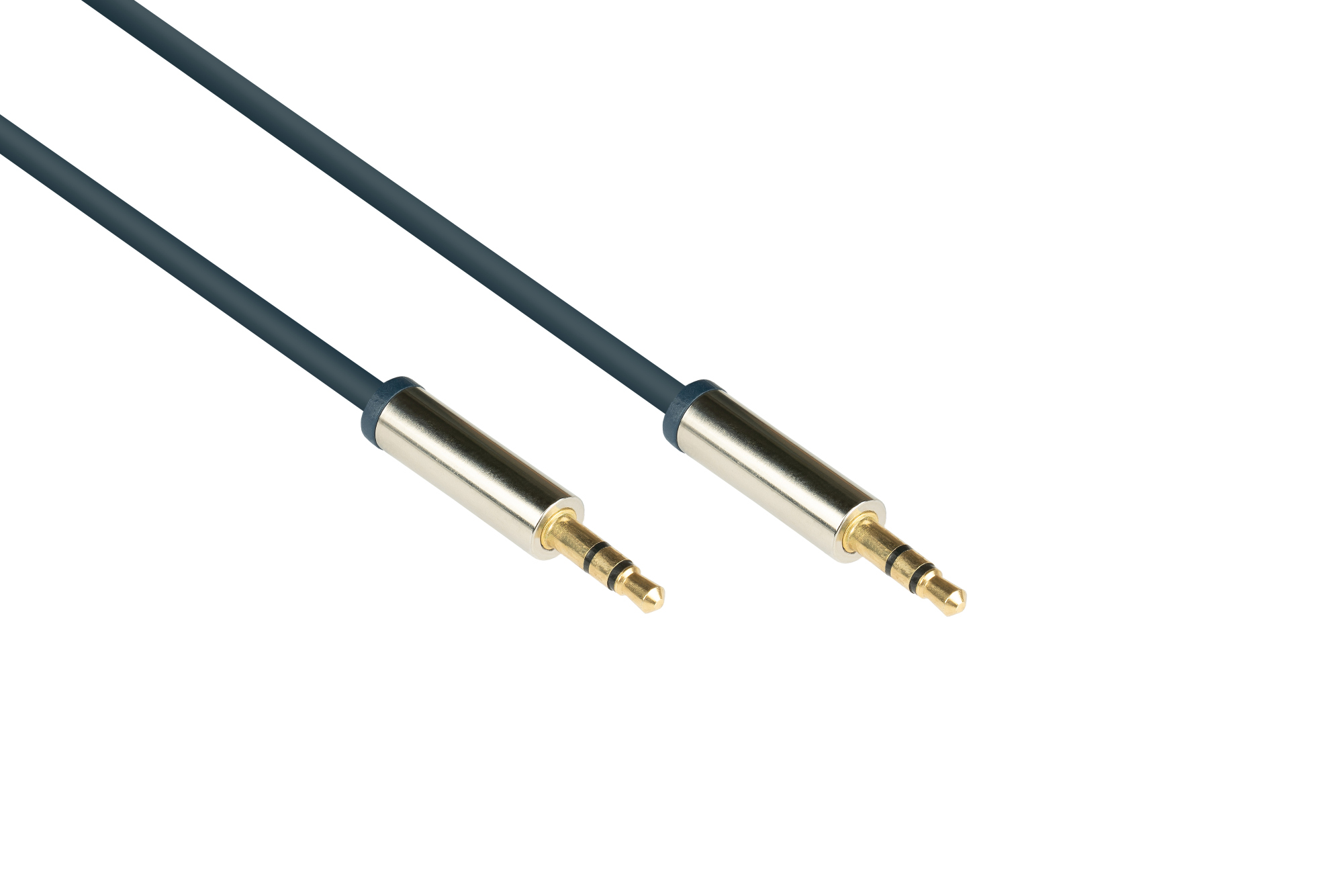 Audio Anschlusskabel SmartFLEX, High-Quality, 3-poliger 3,5mm Klinkenstecker beidseitig, dunkelblau, 1,5m, Good Connections®