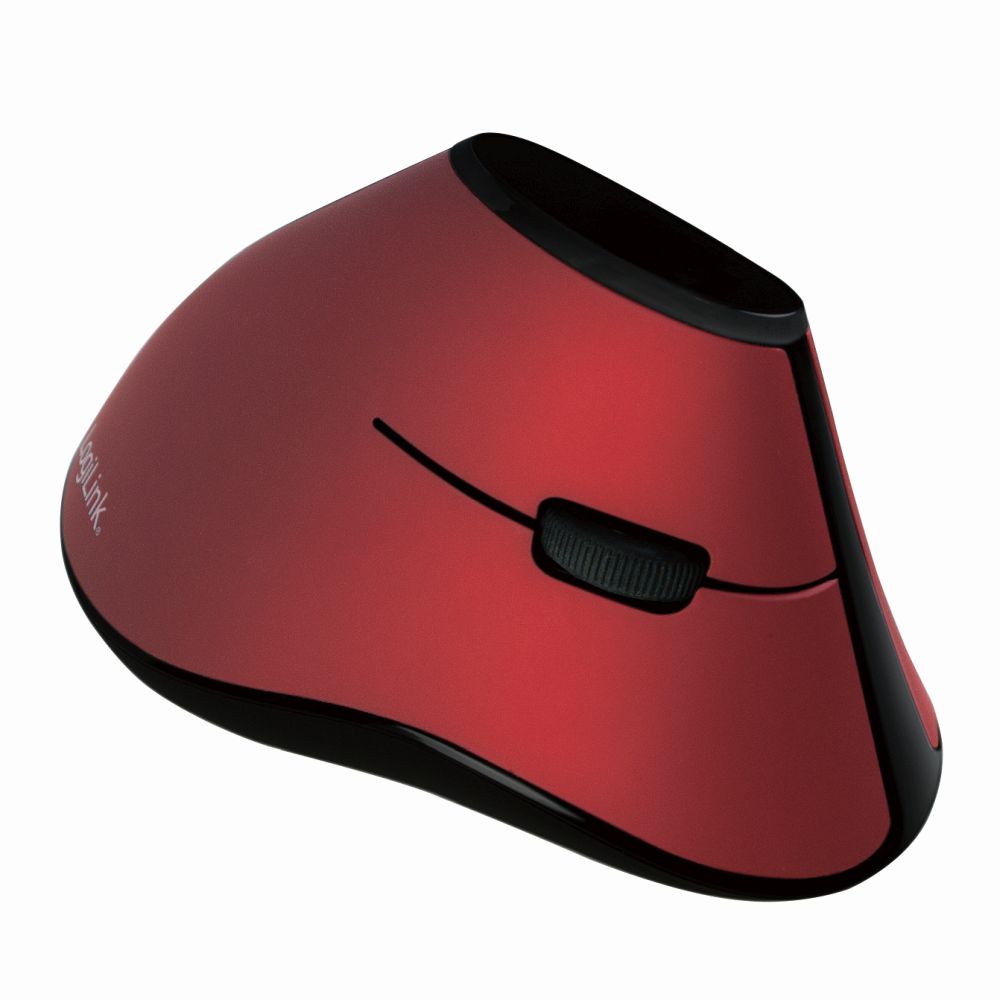 Ergonomic Vertical Mouse, Funk 2.4 GHz, rot, LogiLink® [ID0159]