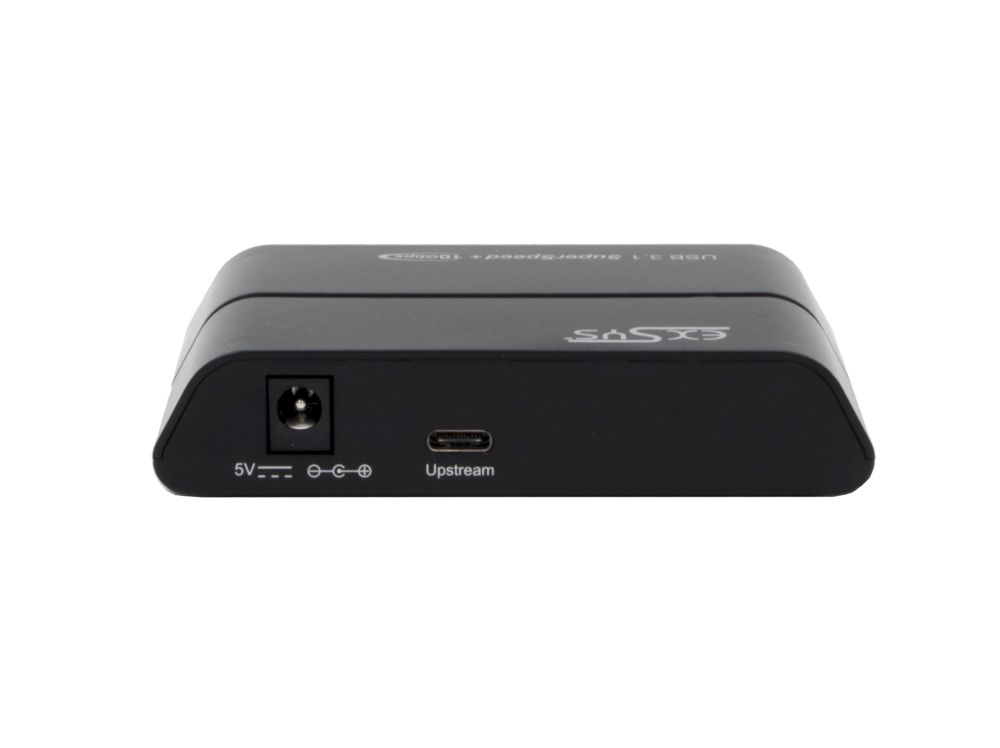 4-Port USB 3.1 Gen.2 HUB mit 4x A-Anschlüssen, inkl. Netzteil 5V/2A und USB Kabel A-C, Exsys® [EX-1225]