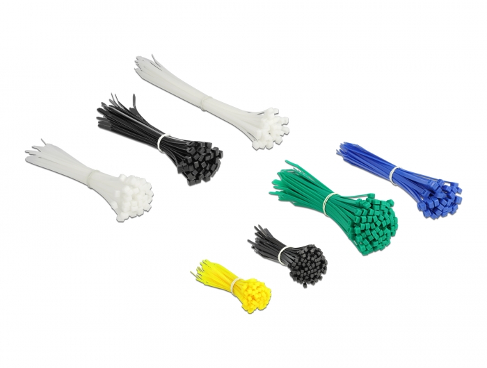 Kabelbinder Sortimentsbox 600 Stück farbig, Delock® [19358]