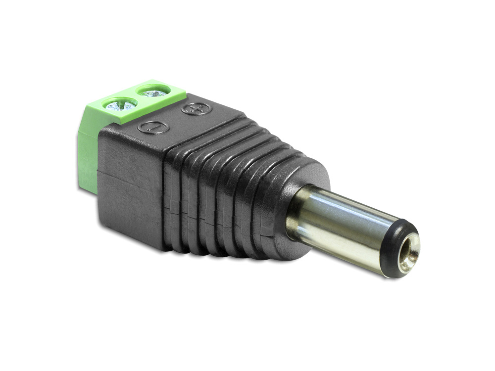 Adapter DC 2,1 x 5,5 mm Stecker an Terminalblock 2 Pin, Delock® [65396]