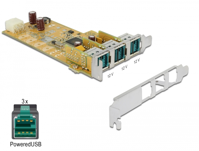 PoweredUSB PCI Express Karte > 3 x 12 V, Delock® [89656]