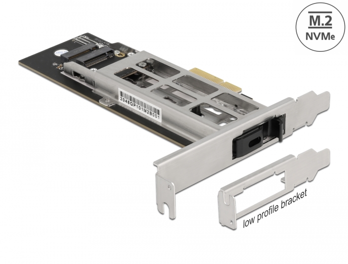 Wechselrahmen PCI Express Karte für 1 x M.2 NVMe SSD - Low Profile Formfaktor, Delock® [47003]