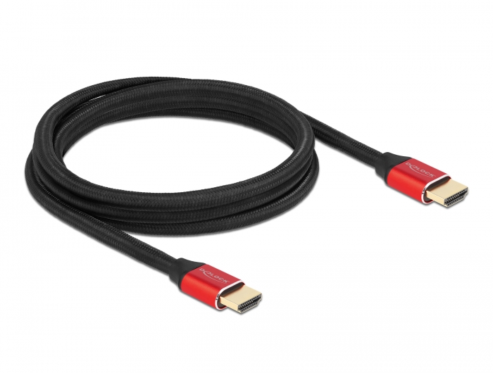 Ultra High Speed HDMI Kabel 48 Gbps 8K 60 Hz rot 2 m zertifiziert, Delock® [85774]