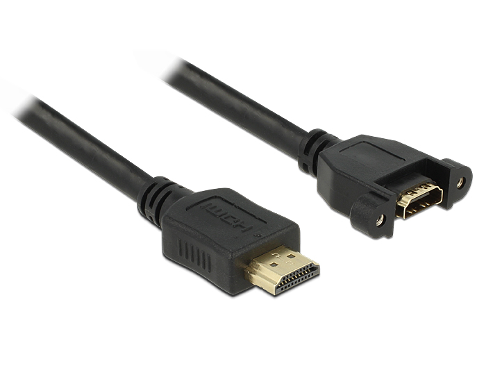 Kabel HDMI A Stecker an HDMI A Buchse zum Einbau 1m, Delock® [85102]