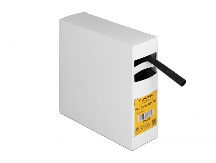 Schrumpfschlauch Box, mit Innenkleber, Schrumpfungsrate 3:1, 5 m x 9,5 mm schwarz, Delock® [19984]