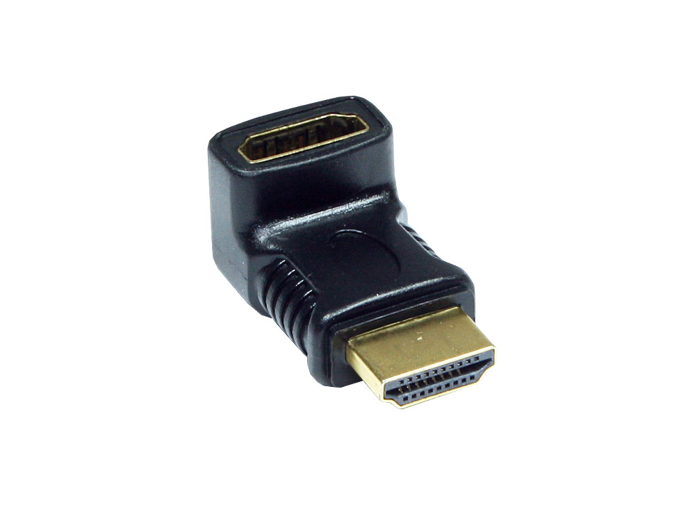 Adapter HDMI 19pol Stecker/Buchse, gewinkelt nach OBEN, Good Connections®