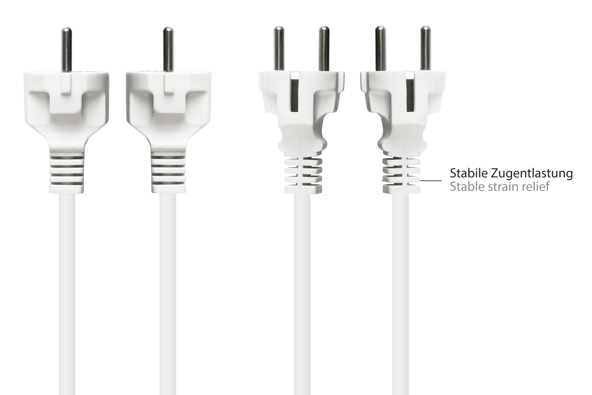 Netzkabel Schutzkontakt-Stecker Typ E+F (CEE 7/7, gerade) an C13 (gerade), weiß, 0,75 mm², 1,8 m, Good Connections®