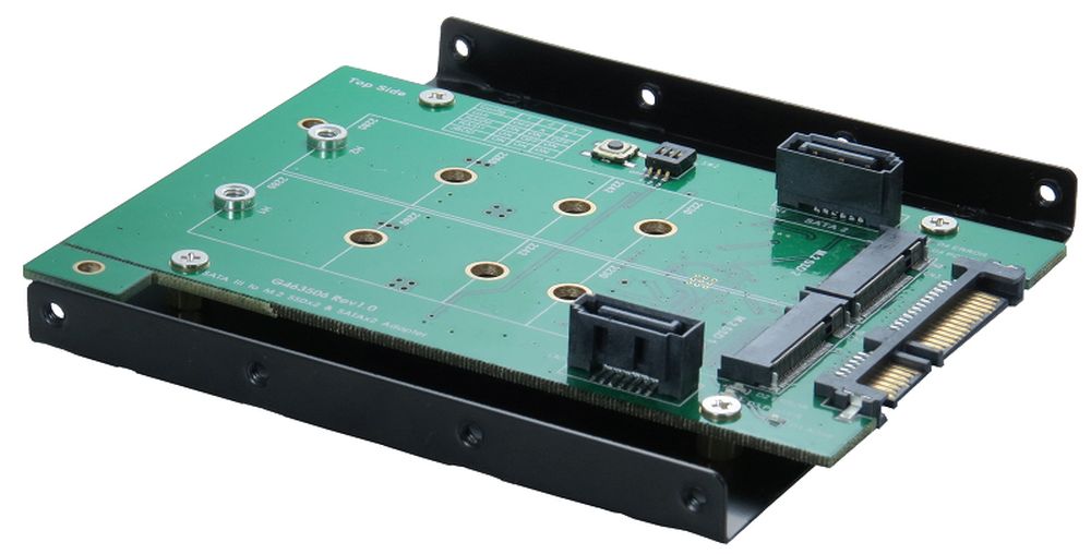 SATA3 zu M.2 NFGG + zwei SATA2 Ports, RAID 0/1 Controller mit 3.5" Einbaurahmen, Exsys® [EX-3607]