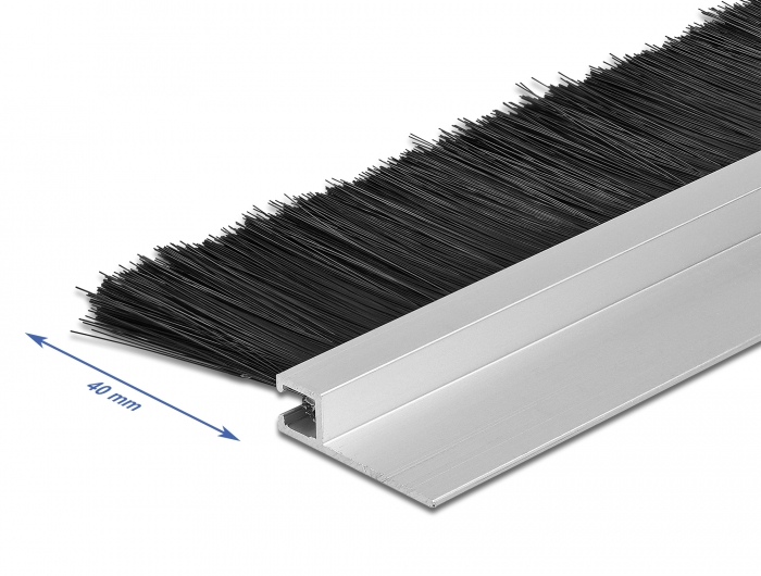 Bürstenstreifen 40 mm mit Alu-Profil gerade - Länge 1 m, Delock® [66651]