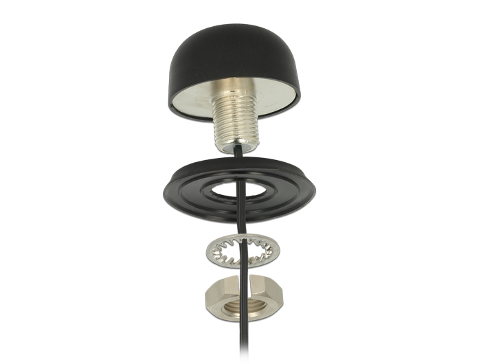 Multiband GPS GSM UMTS LTE SMA 2-5 dBi Antenne, 2x 2m RG-174 omnidirektional Dachmontage, outdoor, Navilock® [89488]