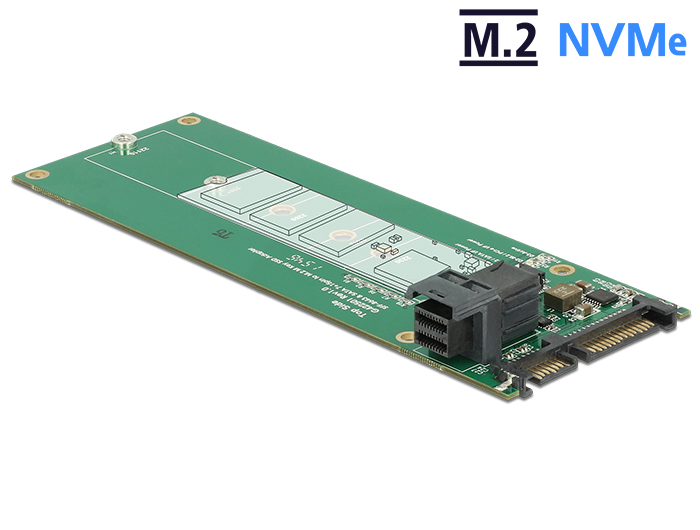 Konverter SATA 22 Pin / SFF-8643 NVMe an 1x M.2 Key M, Delock® [62703]