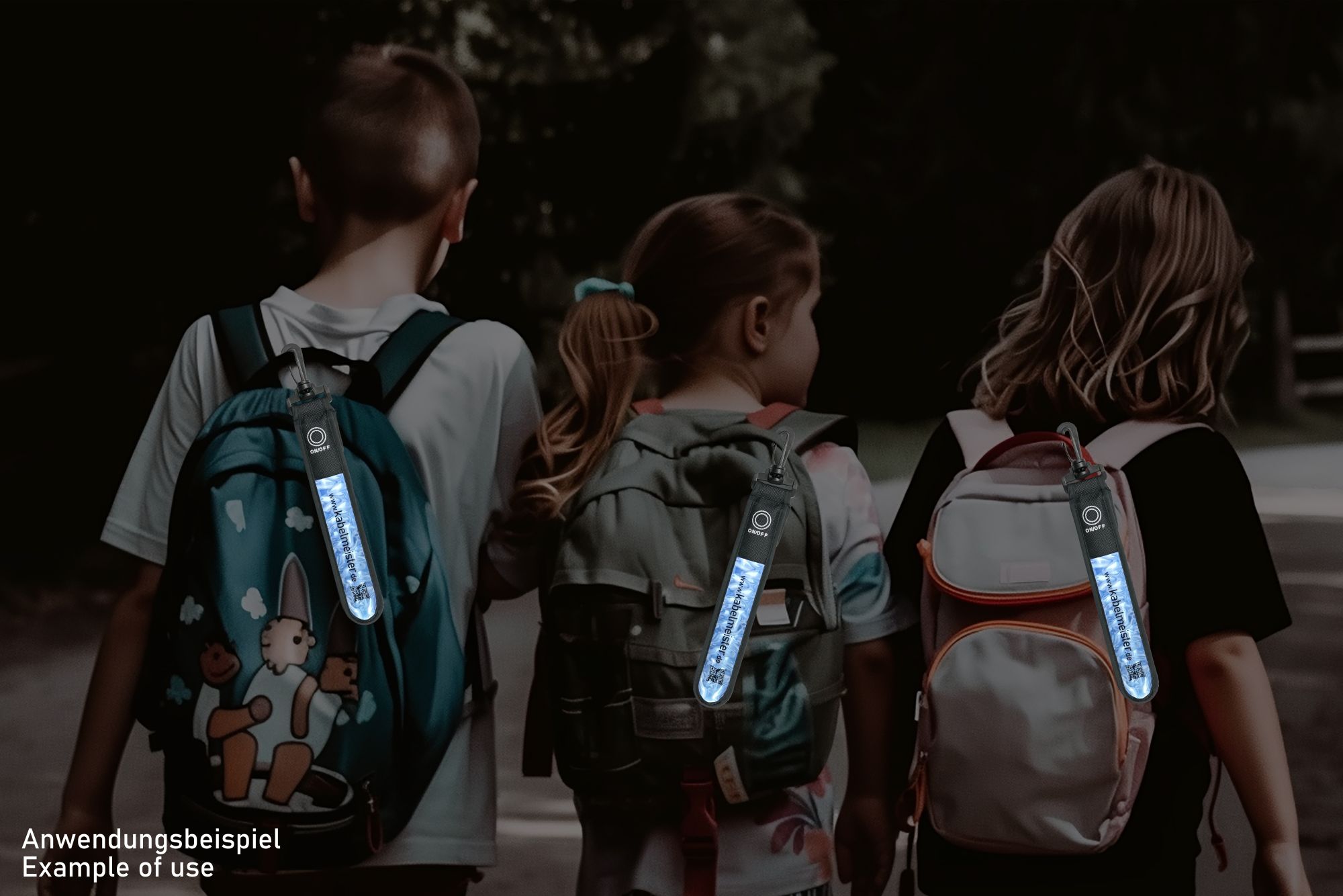 LED Leuchtband mit Befestigungshaken, blau