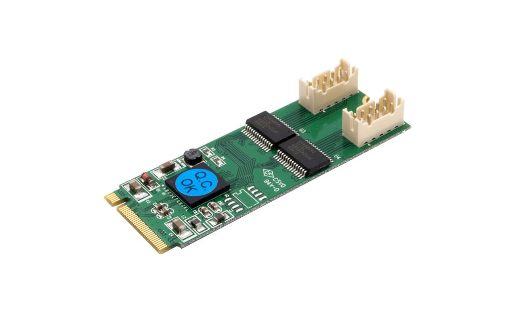 2S Seriell RS-232 zu M.2 NFGG Karte mit 2x 9 Pin Slot Kabel, Exsys® [EX-48200]