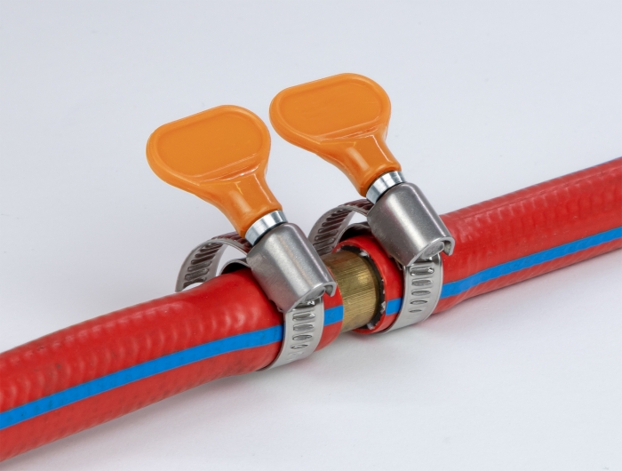 Schlauchschelle Edelstahl 400 SS mit Flügelmutter 30 - 45 mm 5 Stück orange, Delock® [19516]