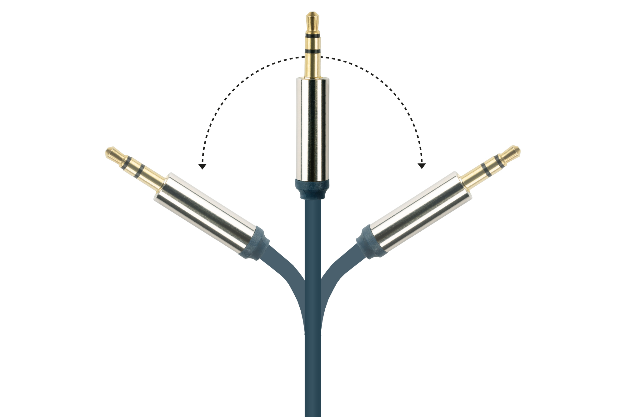 Audio Anschlusskabel SmartFLEX, High-Quality, 3-poliger 3,5mm Klinkenstecker an 2x RCA/Cinch Stecker, dunkelblau, 3m, Good Connections®