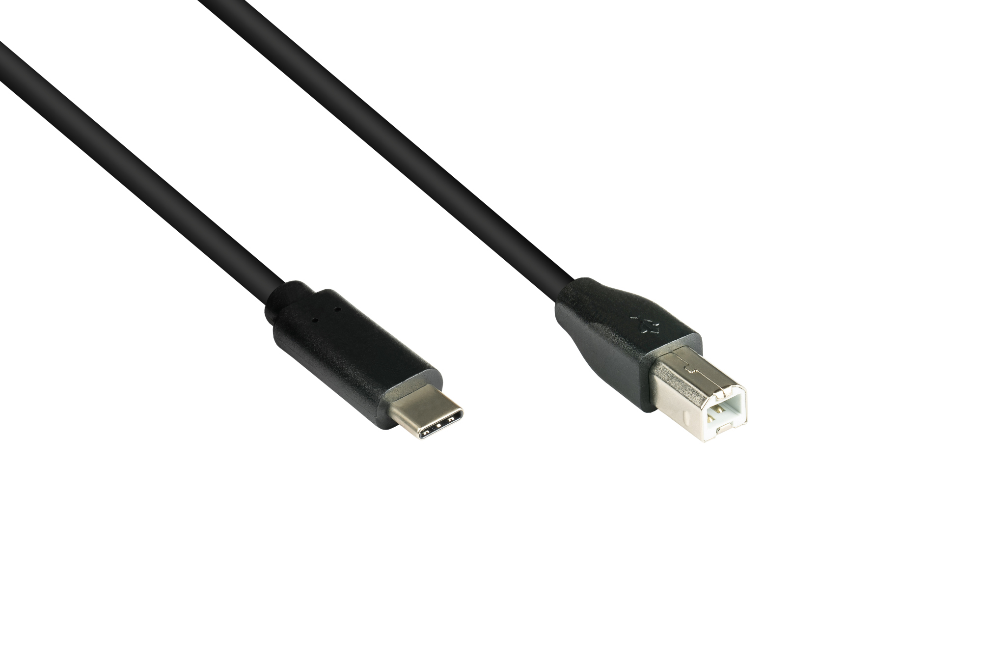 Anschlusskabel USB 2.0, USB-C™ Stecker an USB 2.0 B Stecker, CU, schwarz, 1m, Good Connections®