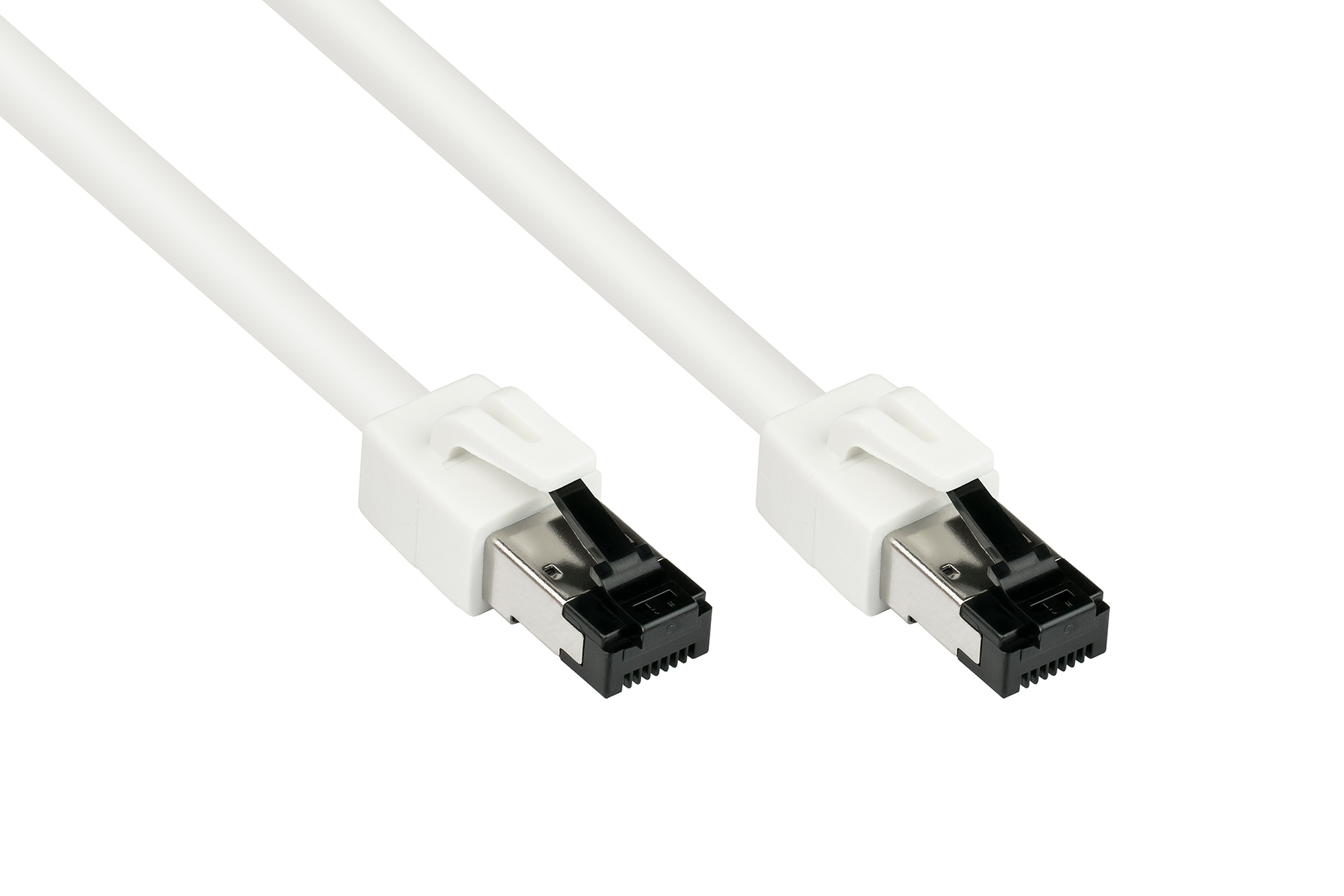 RNS® Patchkabel Cat. 8.1, S/FTP, PiMF, halogenfrei (LSZH), 2000MHz, 40Gbit/s, weiß, 0,5m, Good Connections®