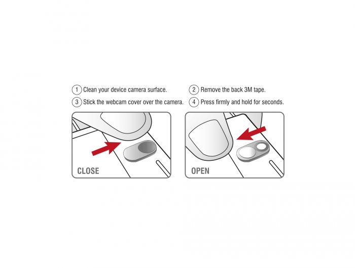 Webcam Abdeckung für Notebook, Tablet und Smartphone, 3 Stück silber, Delock® [20656]