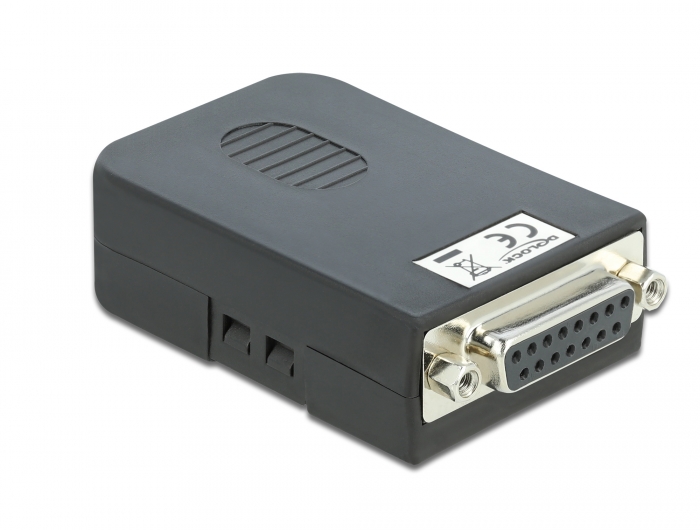 D-Sub15 Buchse zu Terminalblock Adapter mit Gehäuse, Delock® [66569]