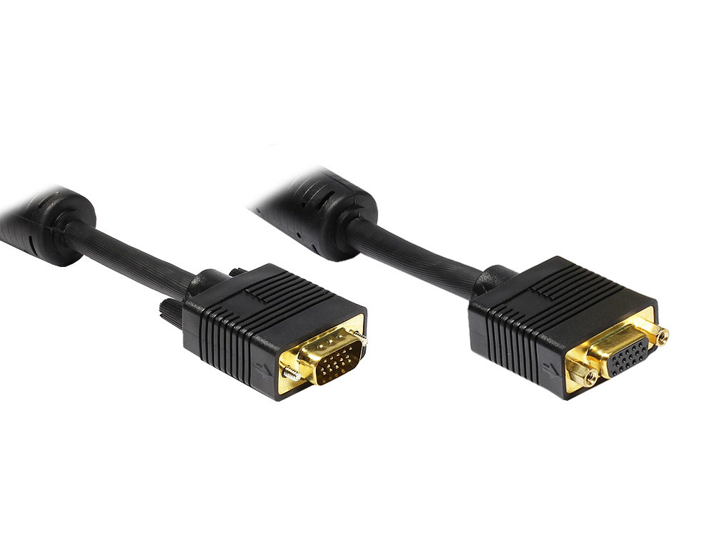 Verlängerung S-VGA Stecker auf Buchse, schwarz, 1,8m, Good Connections®